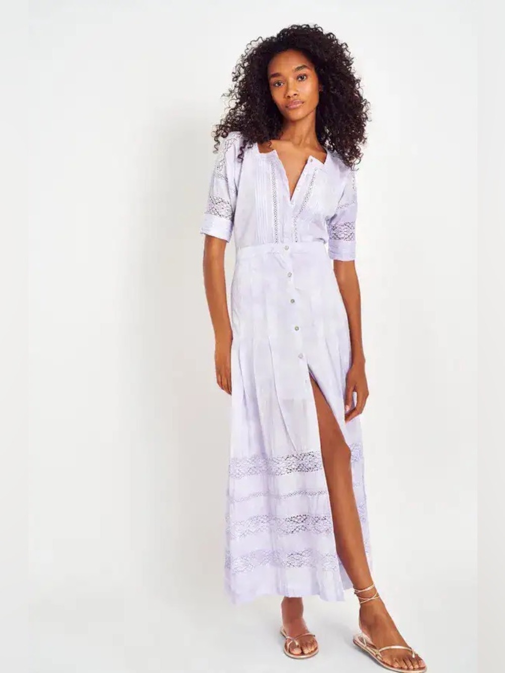 LoveShackFancy. Edie Dress. Hand Dye Lavender. Size XL.